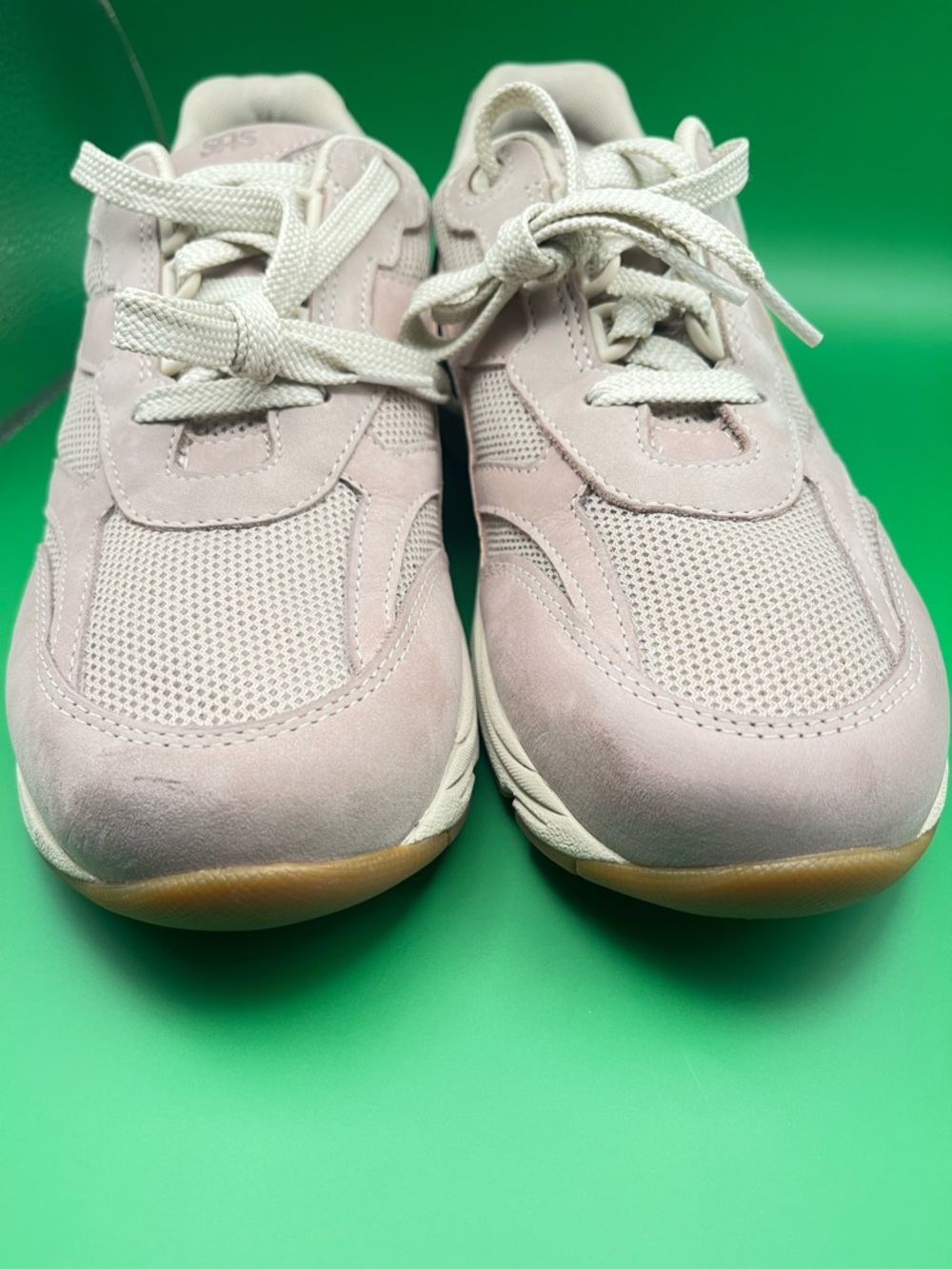 SAS New Women's 7.5W Comfort Walking Sneakers Taupe Lace-Up with Mesh - Picture 2 of 7